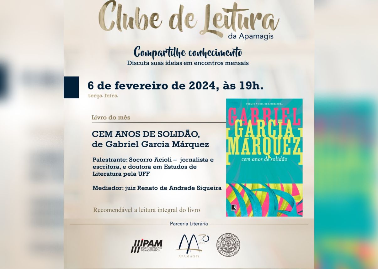 Clube de Leitura debaterá “Cem anos de solidão”, de Gabriel Garcia Márquez